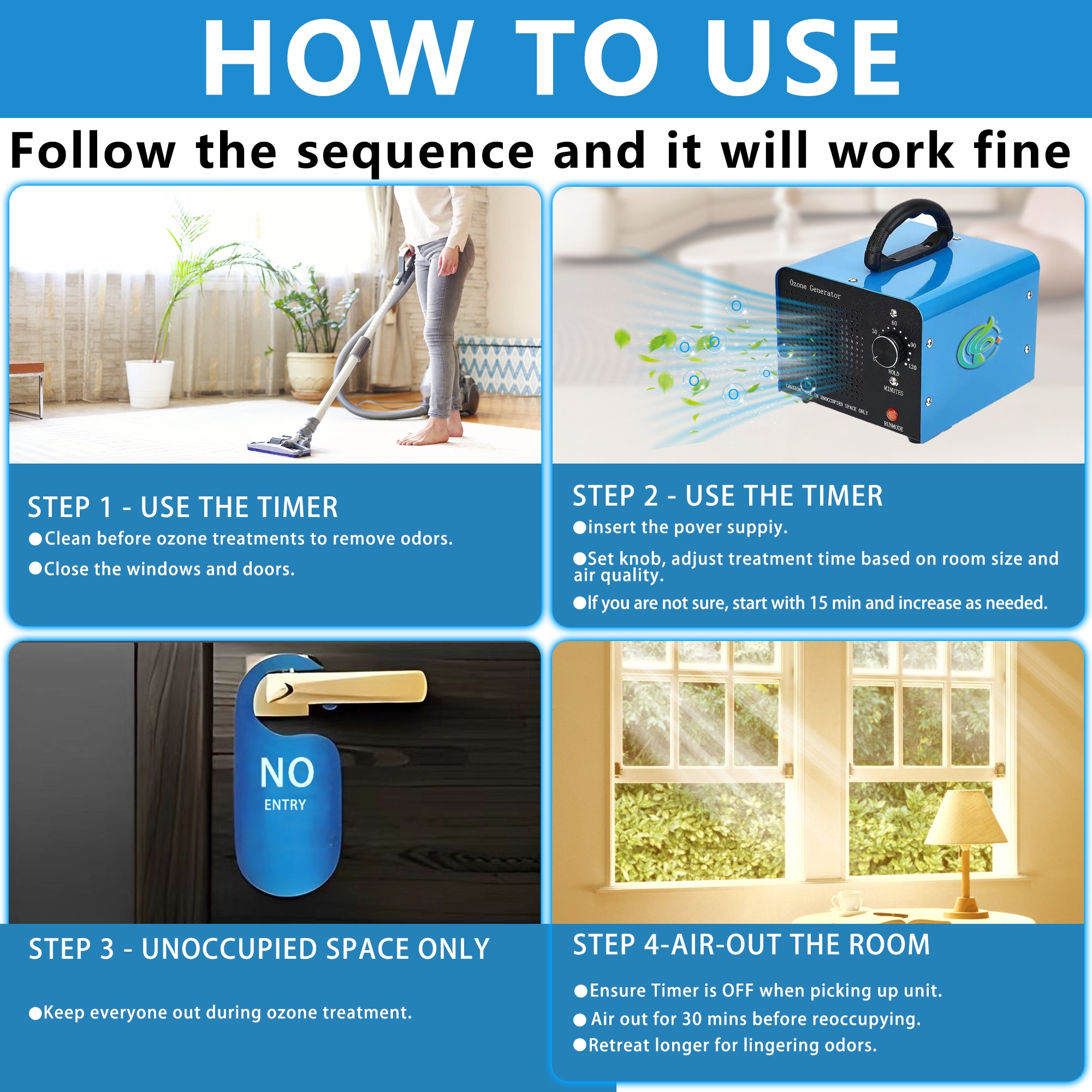 Portable ozone generator for formaldehyde removal, sterilization, and disinfection - tcpce air purification