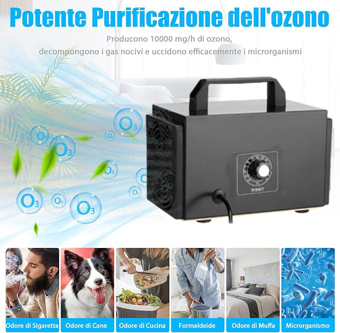 Portable household ozone generator for disinfection, sterilization, and odor elimination - tcpce air purification