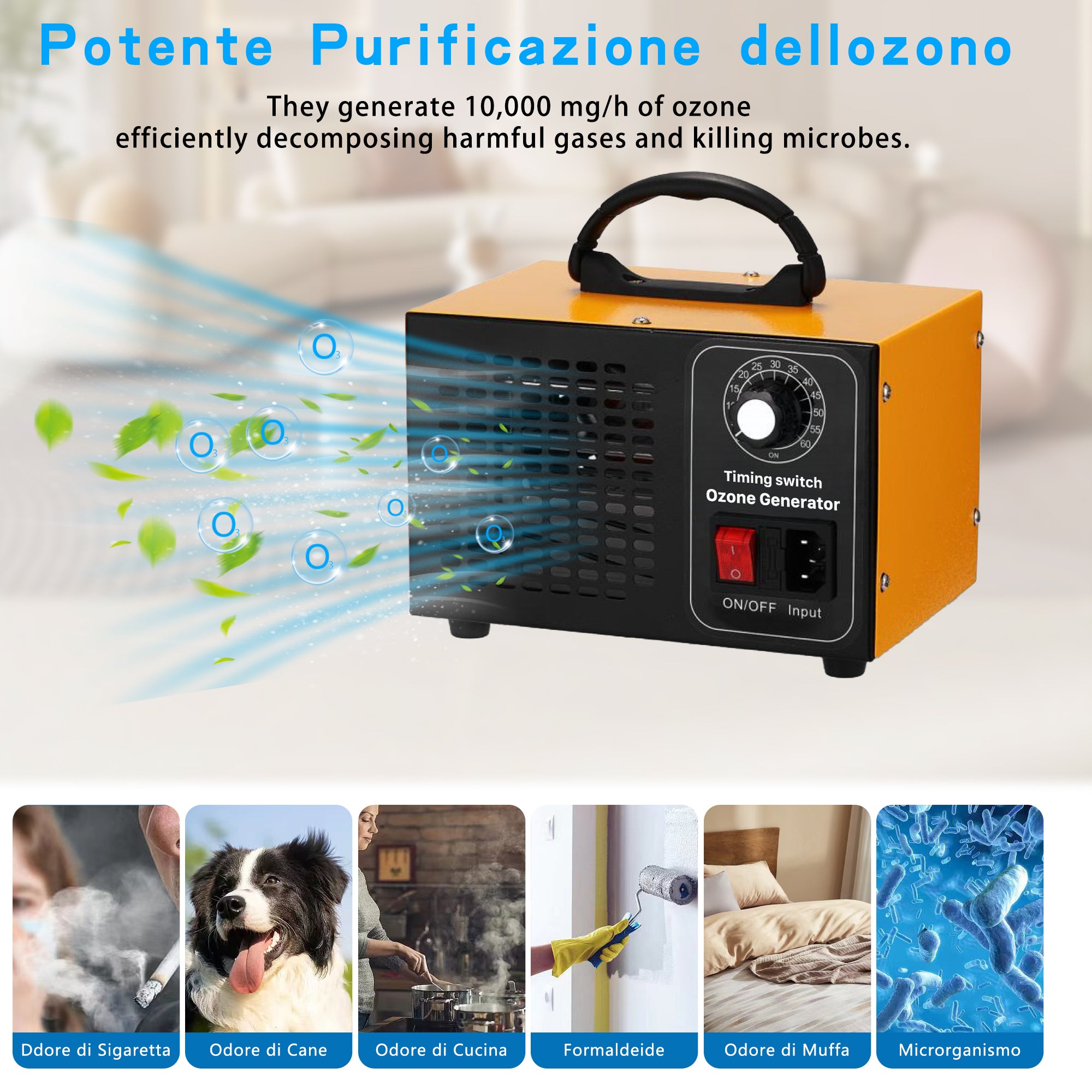 Portable ozone generator for formaldehyde removal, odor elimination, disinfection, and sterilization. - tcpce air purification