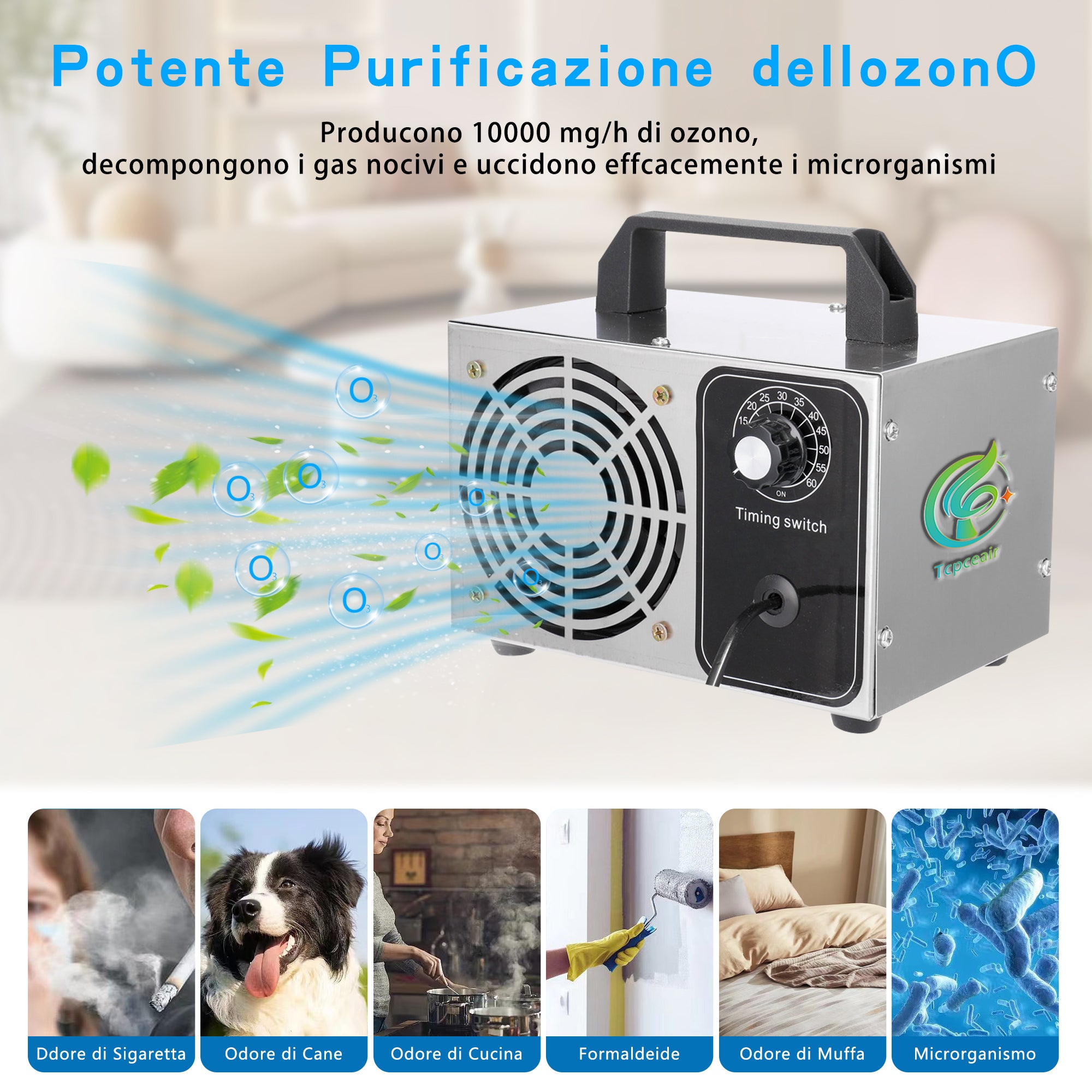 Ozone generator, ozone machine, formaldehyde removal, pet store deodorization, odor removal, household purification all-in-one machine - tcpce air purification